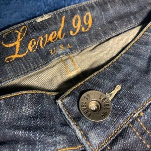 Level99 Dark Wash Denim Shorts
